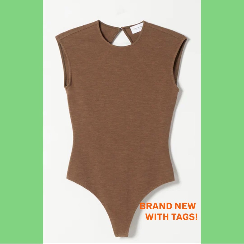 Megan Textured Open-Back Bodysuit | Color: BROWN | Size: LARGE ✨NWT